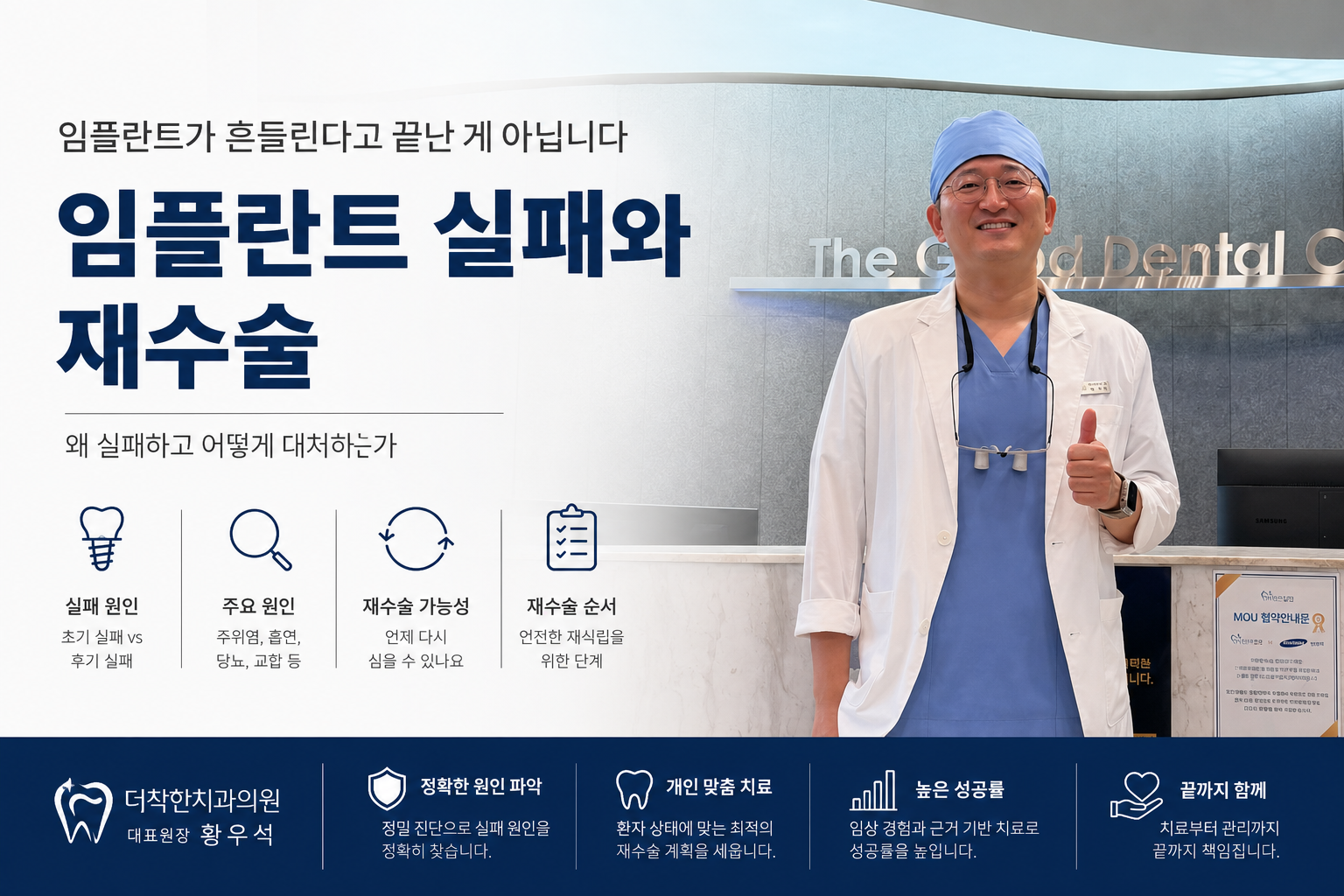 임플란트 실패는 끝이 아니라, 정확한 원인 분석을 통해 재수술할 수 있다